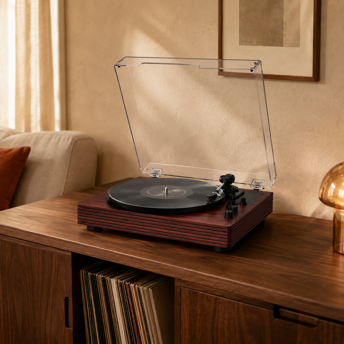 Tourne-disque rétro en bois RYLO