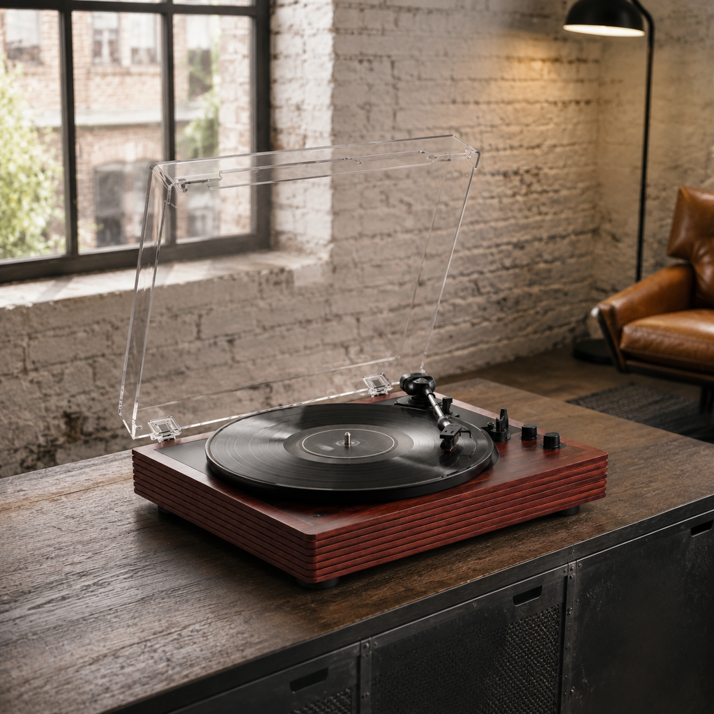 Tourne-disque rétro en bois RYLO