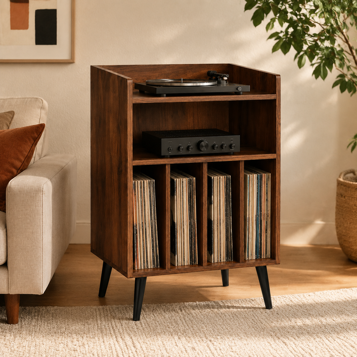 Meuble vinyle avec rangements OSLO